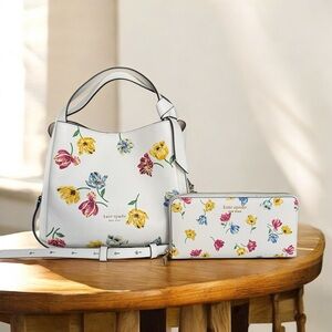 🆕 Kate Spade Knott Tulip Shoulder Bag Toss Embossed Crossbody and Wallet